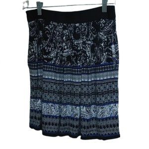 Max studio small S Black, White and blue geometric pattern skirt pockets